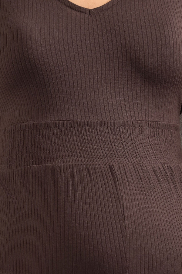 Büyük Beden V Yaka Sıfır Kol Hamile Tulumu 198139 Vervegrand