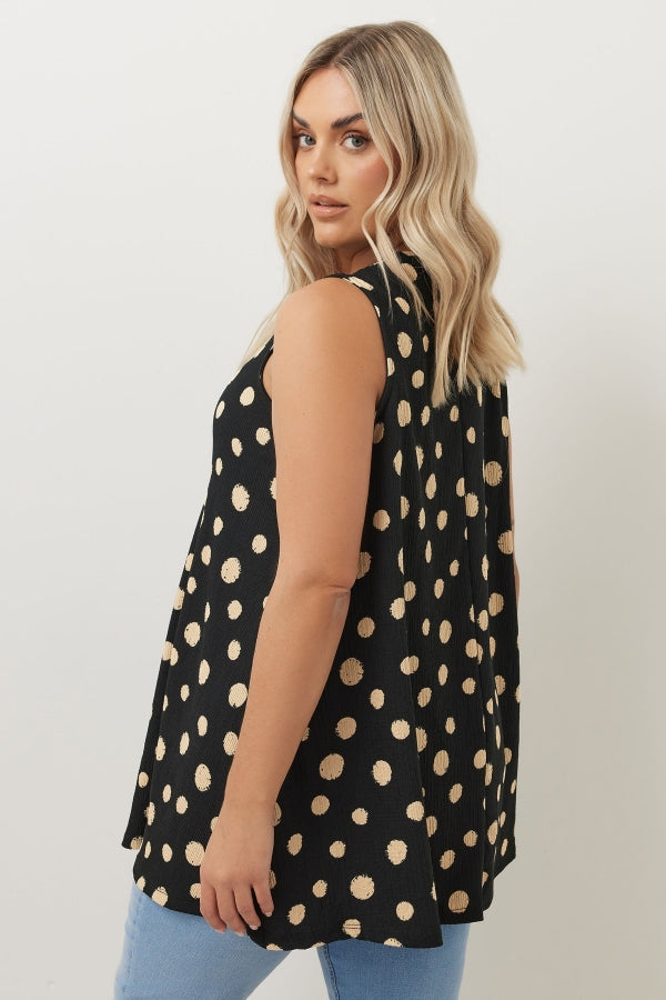 Büyük Beden V Yaka Sıfır Kol Puantiyeli T-shirt 304033 Vervegrand