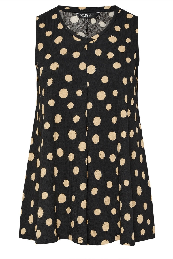 Büyük Beden V Yaka Sıfır Kol Puantiyeli T-shirt 304033 Vervegrand