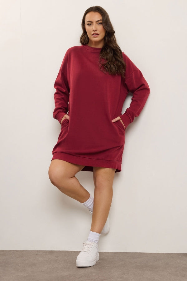 Büyük Beden Yarım Balıkçı Yaka Uzun Kollu Cepli Diz Üstü Sweat Elbise 304078 Vervegrand