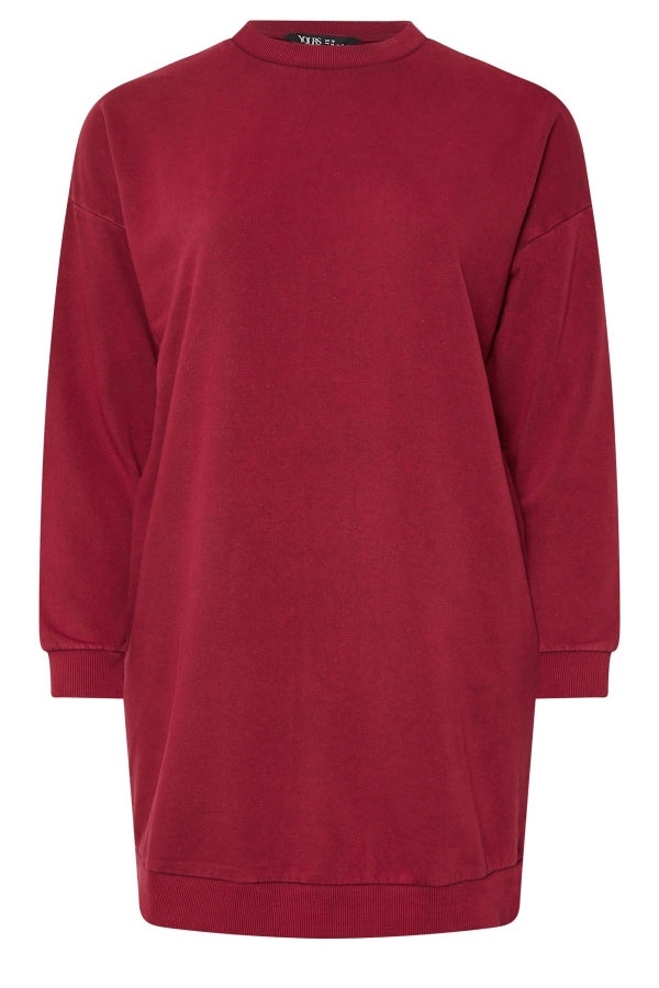 Büyük Beden Yarım Balıkçı Yaka Uzun Kollu Cepli Diz Üstü Sweat Elbise 304078 Vervegrand