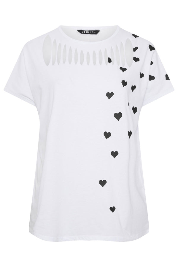 Büyük Beden Kısa Kollu Bisiklet Yaka Baskılı T-shirt 304345 Vervegrand