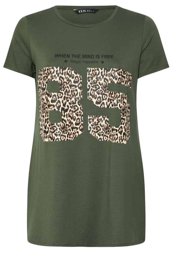 Büyük Beden Bisiklet Yaka Kısa Kollu Baskılı T-shirt 304172 T-shirt Vervegrand