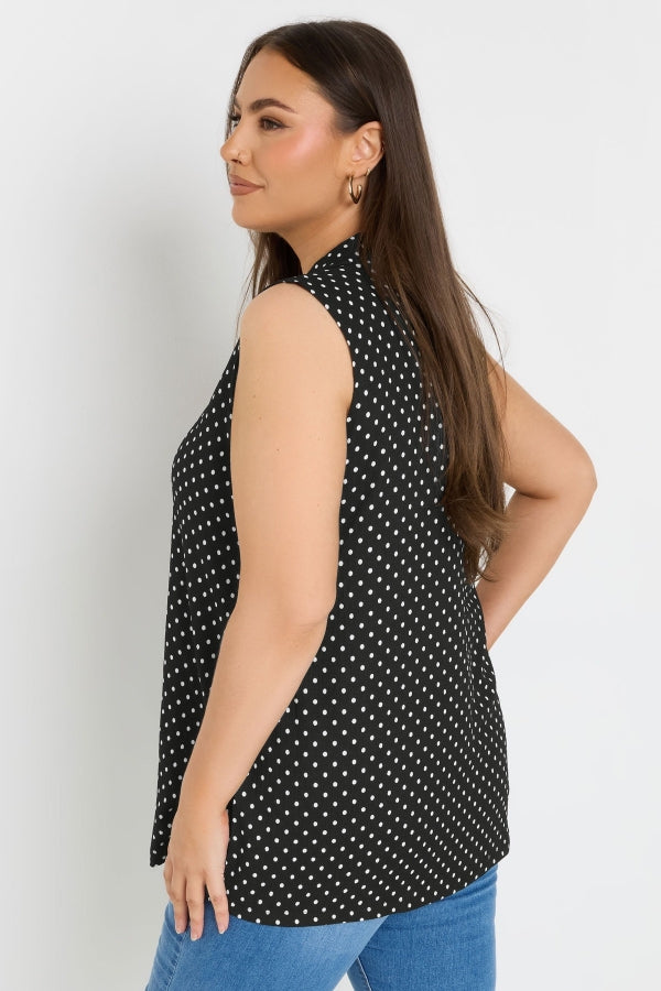 Büyük Beden Polo Yaka Sıfır Kol Düğmeli Puantiyeli T-shirt 303957 T-shirt Vervegrand