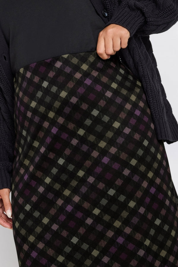 Büyük Beden Baklava Desenli Cepsiz Midi Boy Etek 302495 Vervegrand