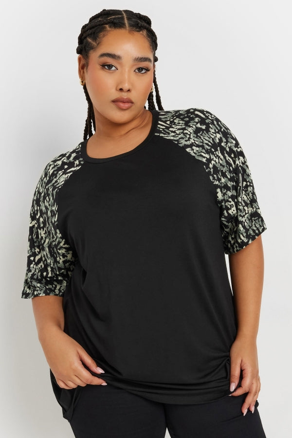 Büyük Beden Kısa Kollu Bisiklet Yaka Baskılı T-shirt 303734 Vervegrand