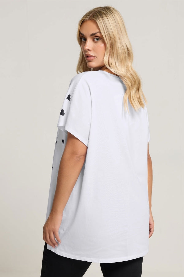 Büyük Beden Kısa Kollu Bisiklet Yaka Baskılı T-shirt 304345 Vervegrand