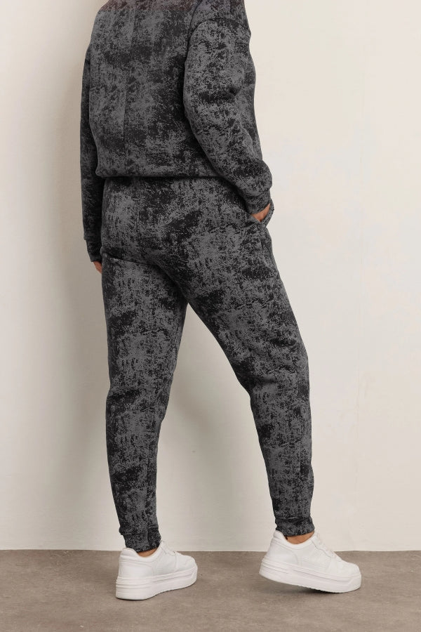 Büyük Beden Beli Büzgülü Dar Paça Cepli Desenli Pantolon 304056 Vervegrand