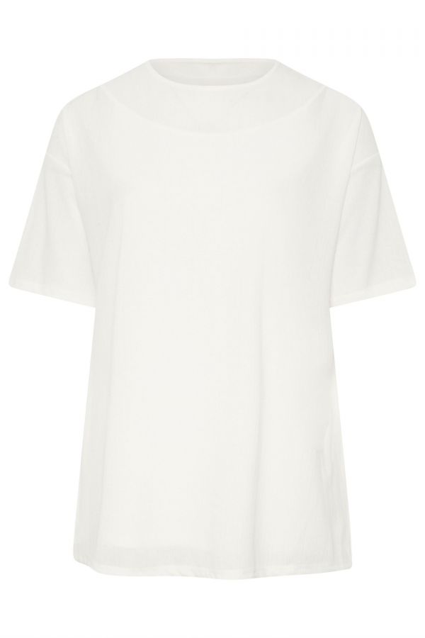 Büyük Beden Bisiklet Yaka Kısa Kollu Yanları Yırtmaçlı Astarlı Bluz 303434 Vervegrand