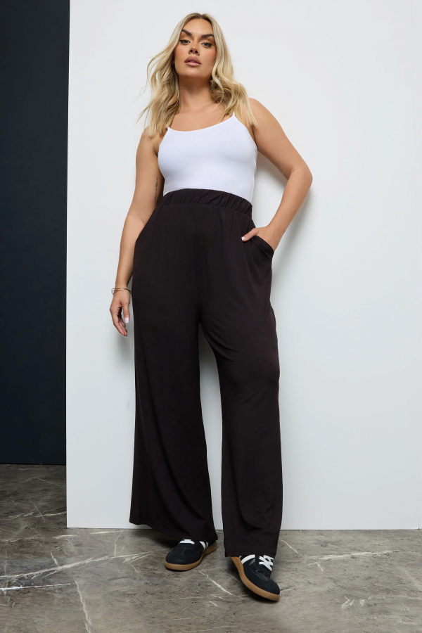 Büyük Beden Beli Lastikli Cepli Geniş Paça Pantolon 143418 Vervegrand