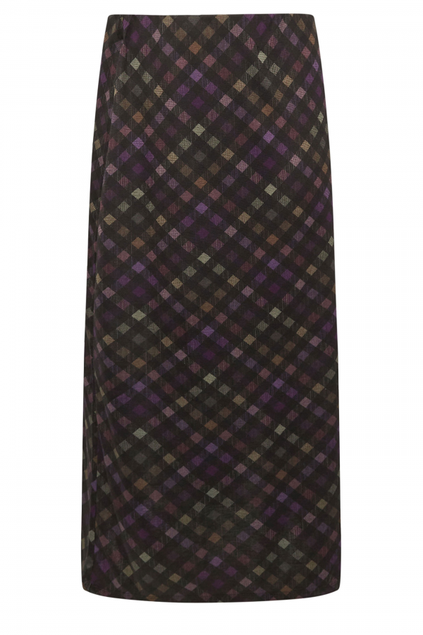 Büyük Beden Baklava Desenli Cepsiz Midi Boy Etek 302495 Vervegrand