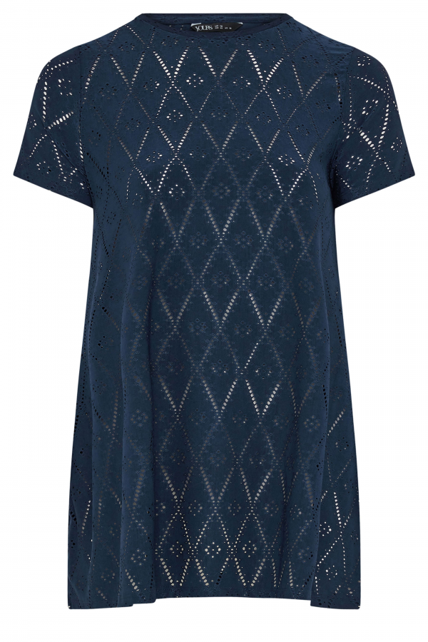 Büyük Beden V Yaka Kısa Kollu Dantel Detaylı Astarsız Bluz 303263 Vervegrand