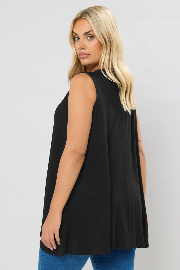 Büyük Beden Sıfır Kol V Yaka Eteği Bollaşan Basic Bluz 191309 Vervegrand