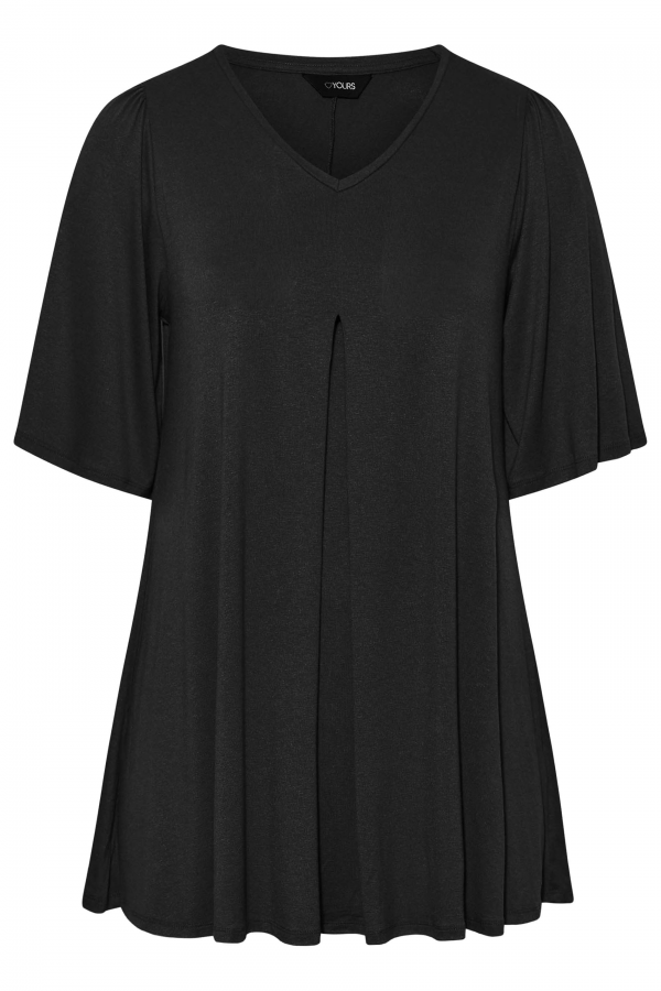 Büyük Beden V Yaka Desensiz Asimetrik Kesim Likralı Bluz 320315 Vervegrand