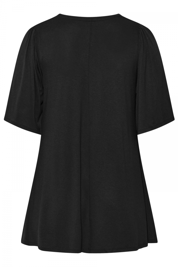 Büyük Beden V Yaka Desensiz Asimetrik Kesim Likralı Bluz 320315 Vervegrand