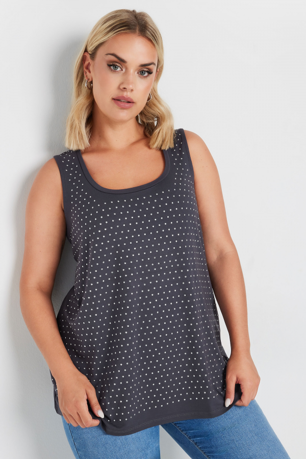 Büyük Beden Sıfır Kol Önü Taş İşlemeli Bisiklet Yaka Bluz 321850 Vervegrand