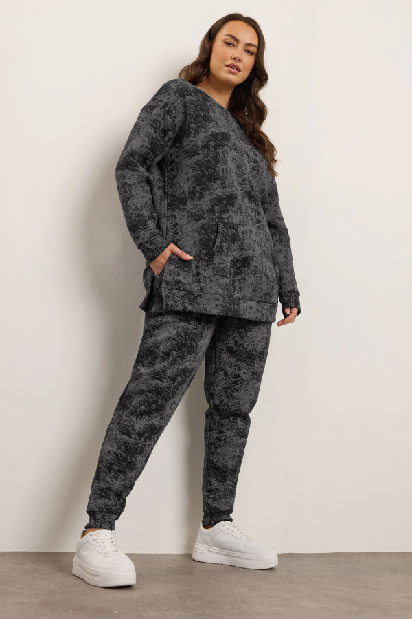 Büyük Beden Beli Büzgülü Dar Paça Cepli Desenli Pantolon 304056 Vervegrand