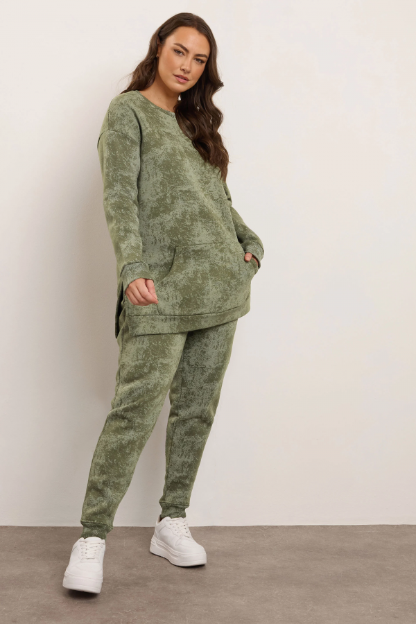 Büyük Beden Beli Büzgülü Dar Paça Cepli Desenli Pantolon 304055 Vervegrand