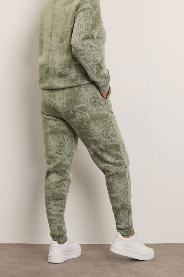 Büyük Beden Beli Büzgülü Dar Paça Cepli Desenli Pantolon 304055 Vervegrand