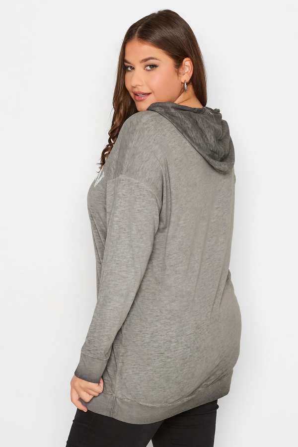 Büyük Beden Kapüşonlu Uzun Kollu Baskılı Sweatshirt 301145 Vervegrand