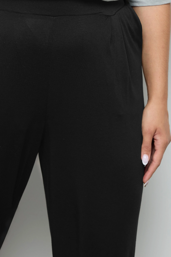 Büyük Beden Pile Detaylı Beli Lastikli Cepli Geniş Paça Pantolon 213839 Vervegrand