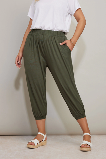Büyük Beden Paçası ve Beli Lastik Detaylı Cepli Jogger Pantolon 144781 Vervegrand