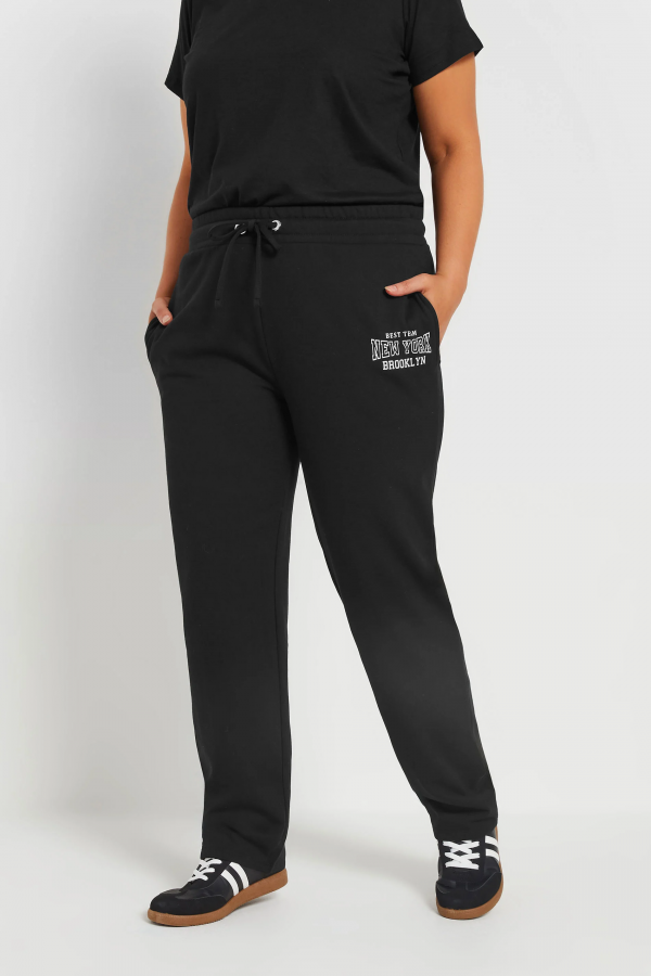 Büyük Beden Boru Paça Beli Büzgülü Cepli Yazı Baskılı Eşofman Altı 303902 Vervegrand