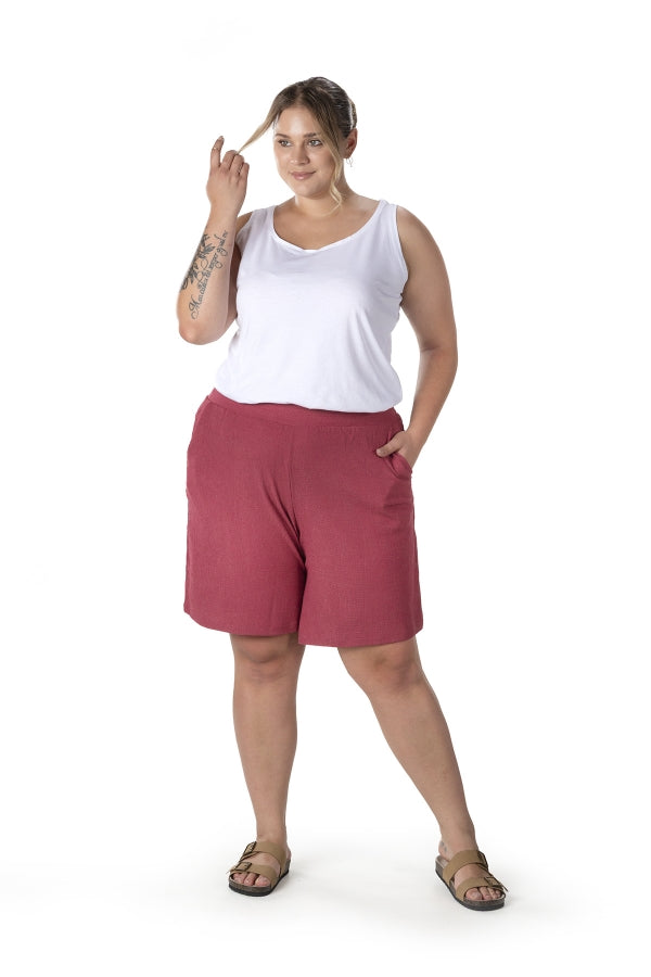 Büyük Beden Beli Lastikli Cepli Şort 216186 Vervegrand