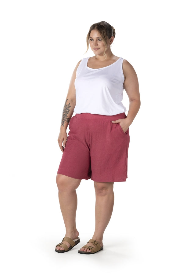 Büyük Beden Beli Lastikli Cepli Şort 216186 Vervegrand