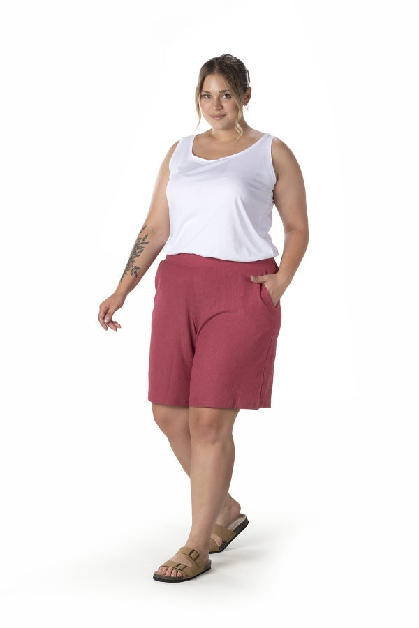 Büyük Beden Beli Lastikli Cepli Şort 216186 Vervegrand