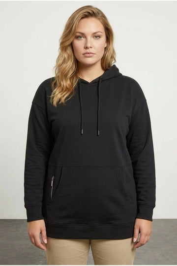 Kapüşonlu Cepli Fermuar Detaylı Sweatshirt 303800