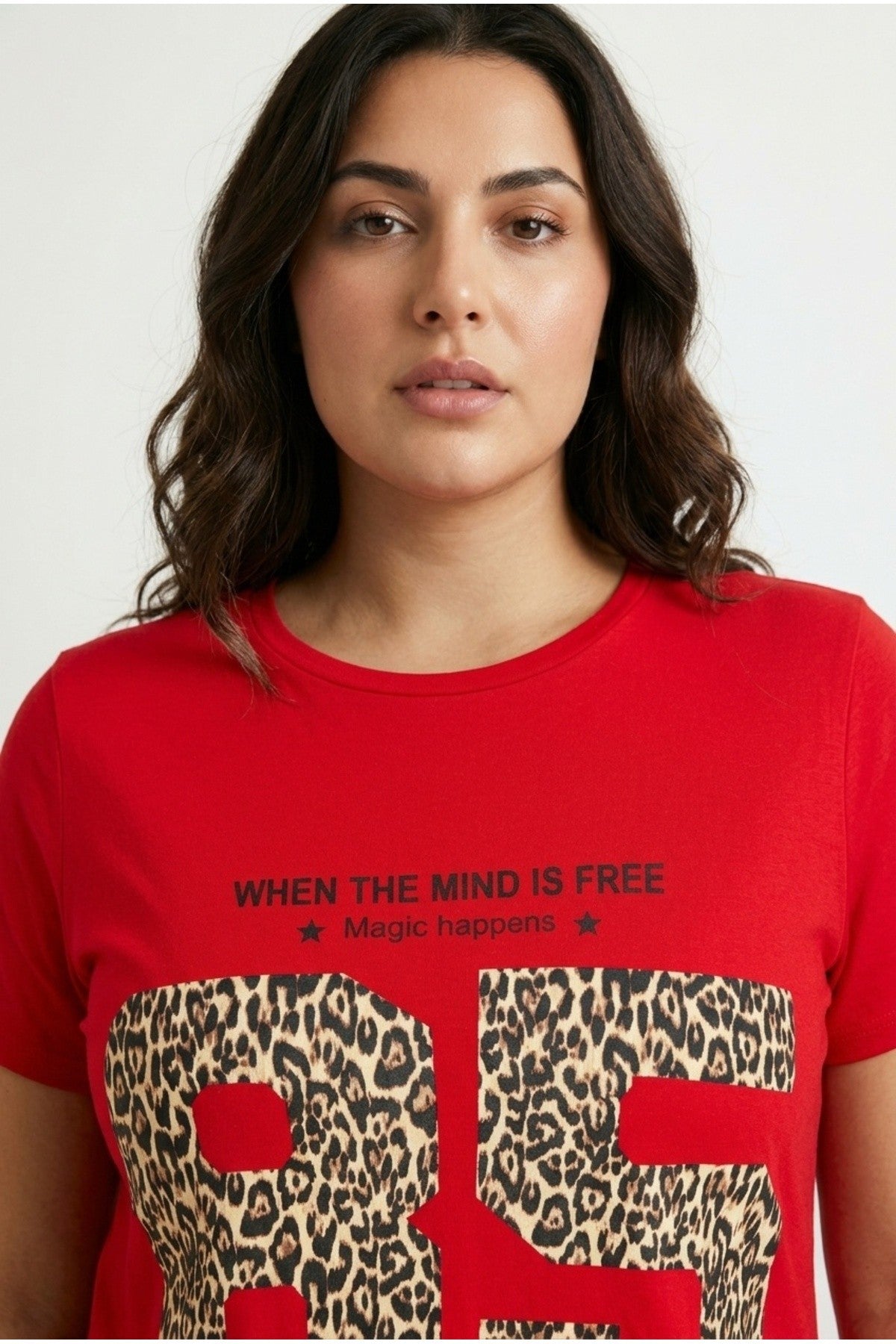 Bisiklet Yaka Kısa Kollu Baskılı T-shirt 304173