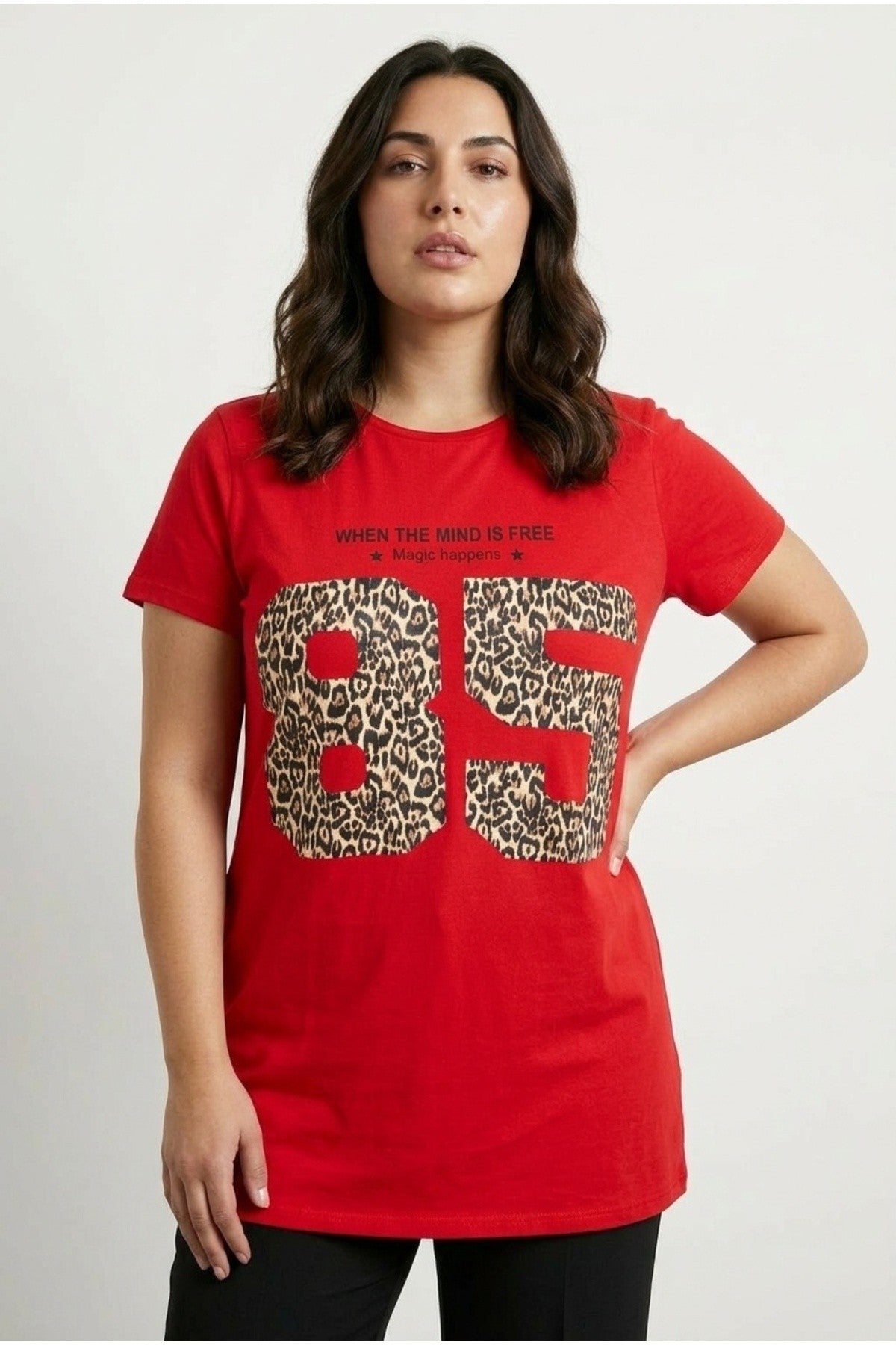Bisiklet Yaka Kısa Kollu Baskılı T-shirt 304173