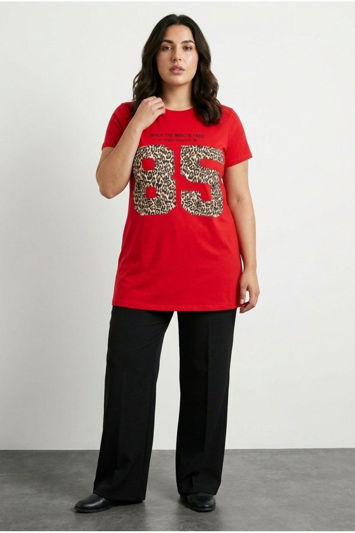 Bisiklet Yaka Kısa Kollu Baskılı T-shirt 304173