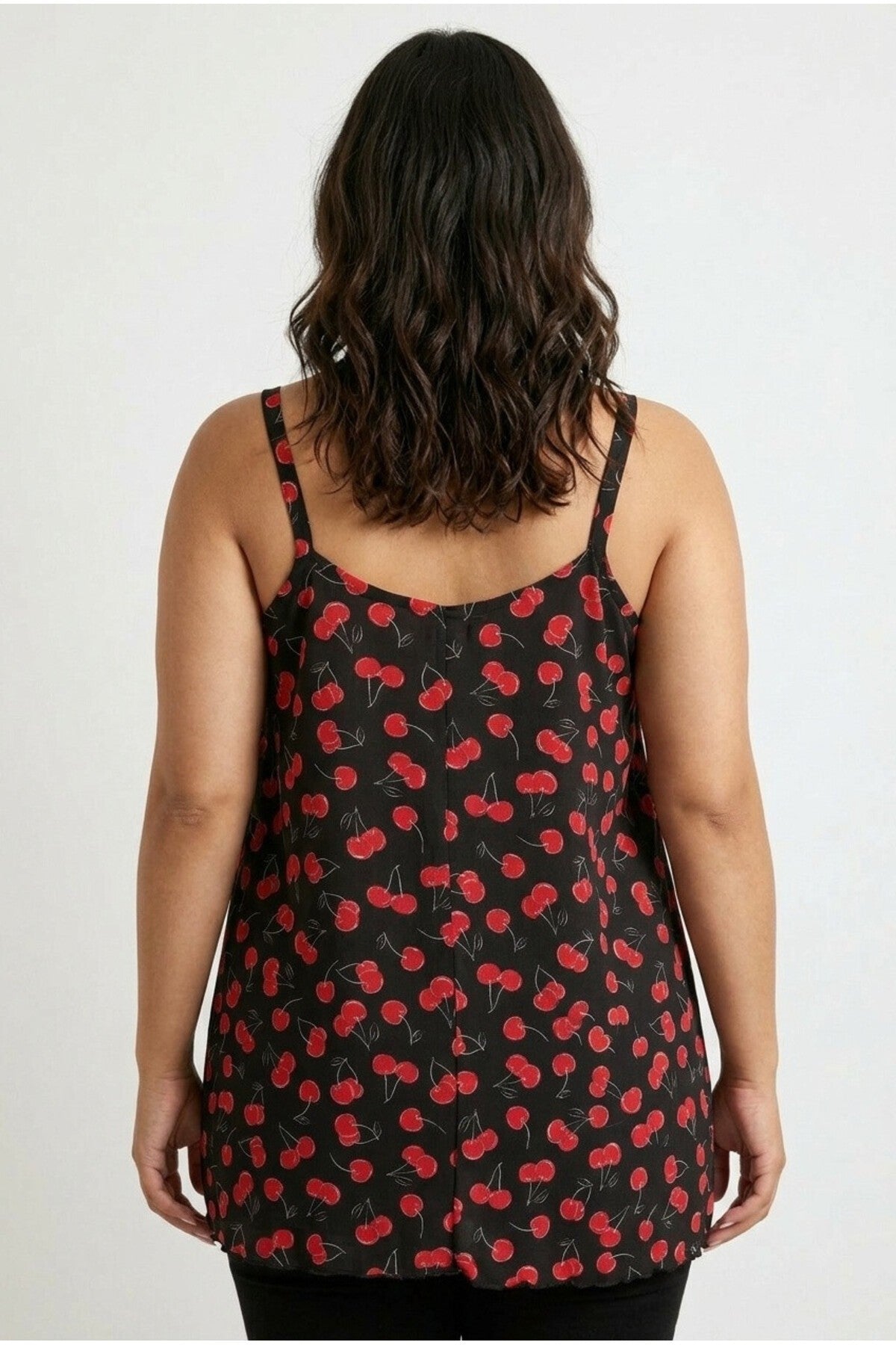 V Yaka Askılı İp Detaylı Desenli T-shirt 322672