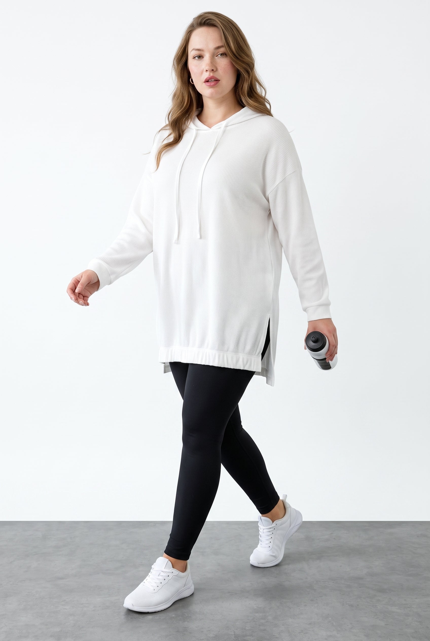 Fitilli Kumaş Kapüşonlu Sweatshirt