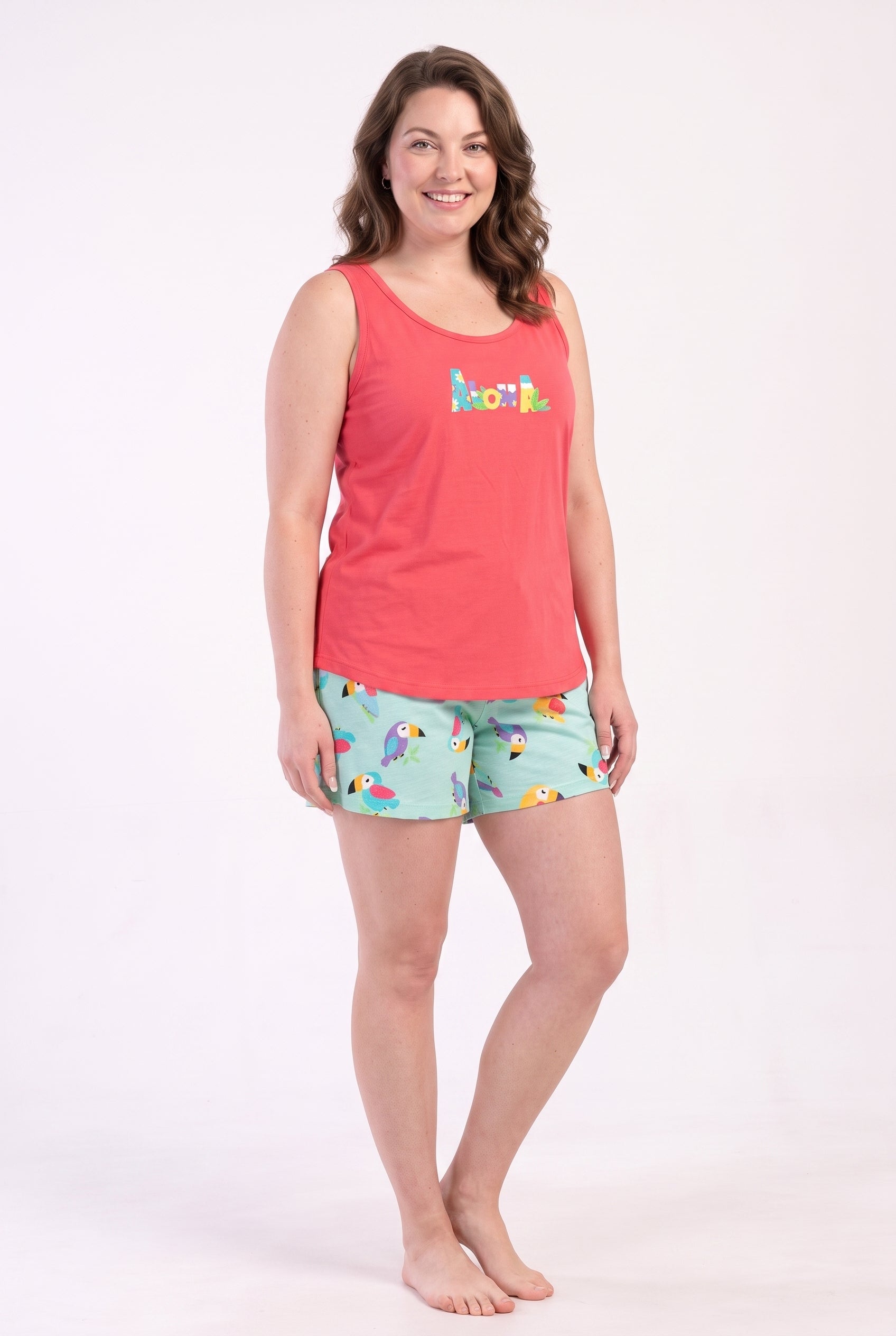 Büyük Beden Penye Şort Atlet Pijama Takımı