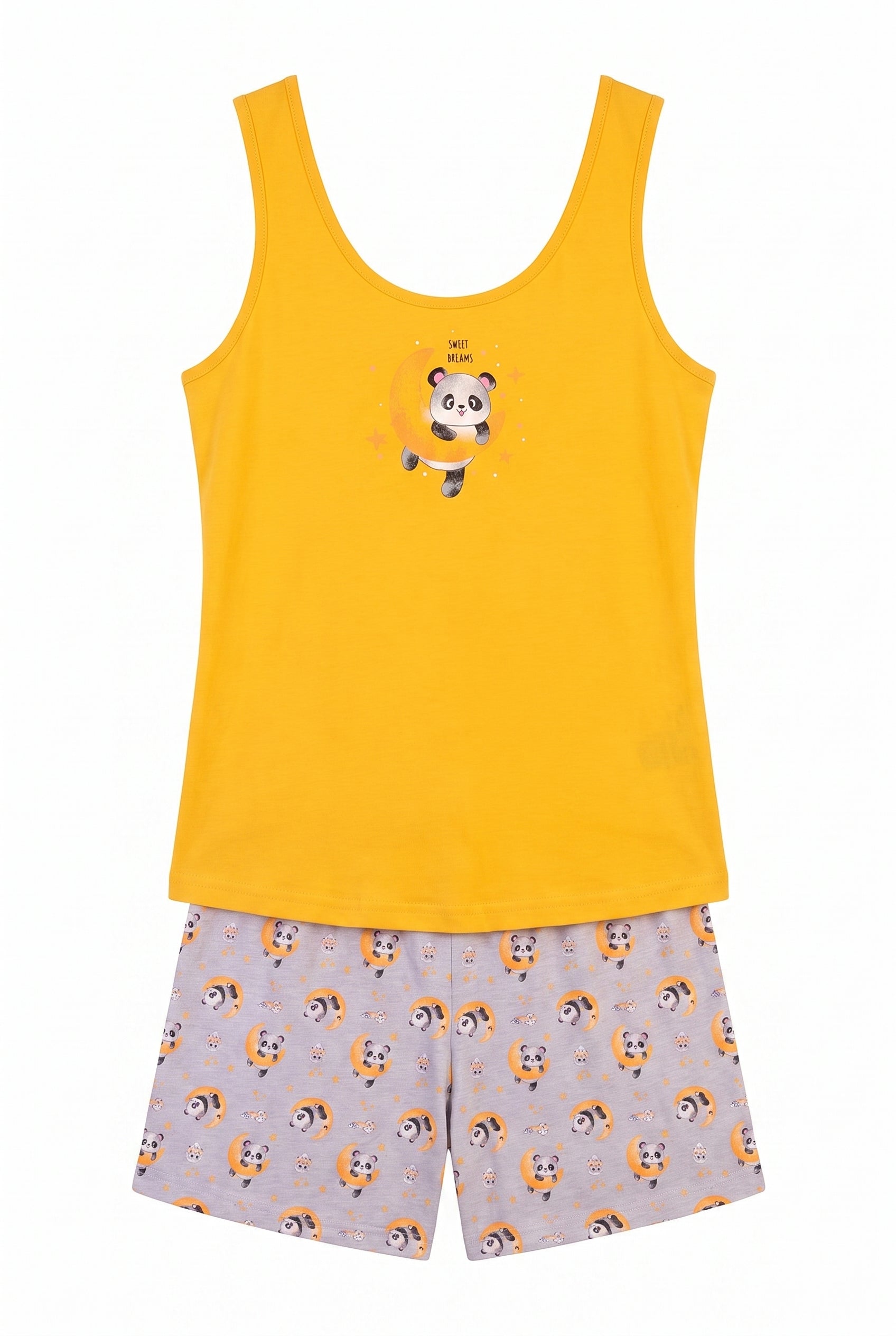 Büyük Beden Penye Şort Atlet Pijama Takımı