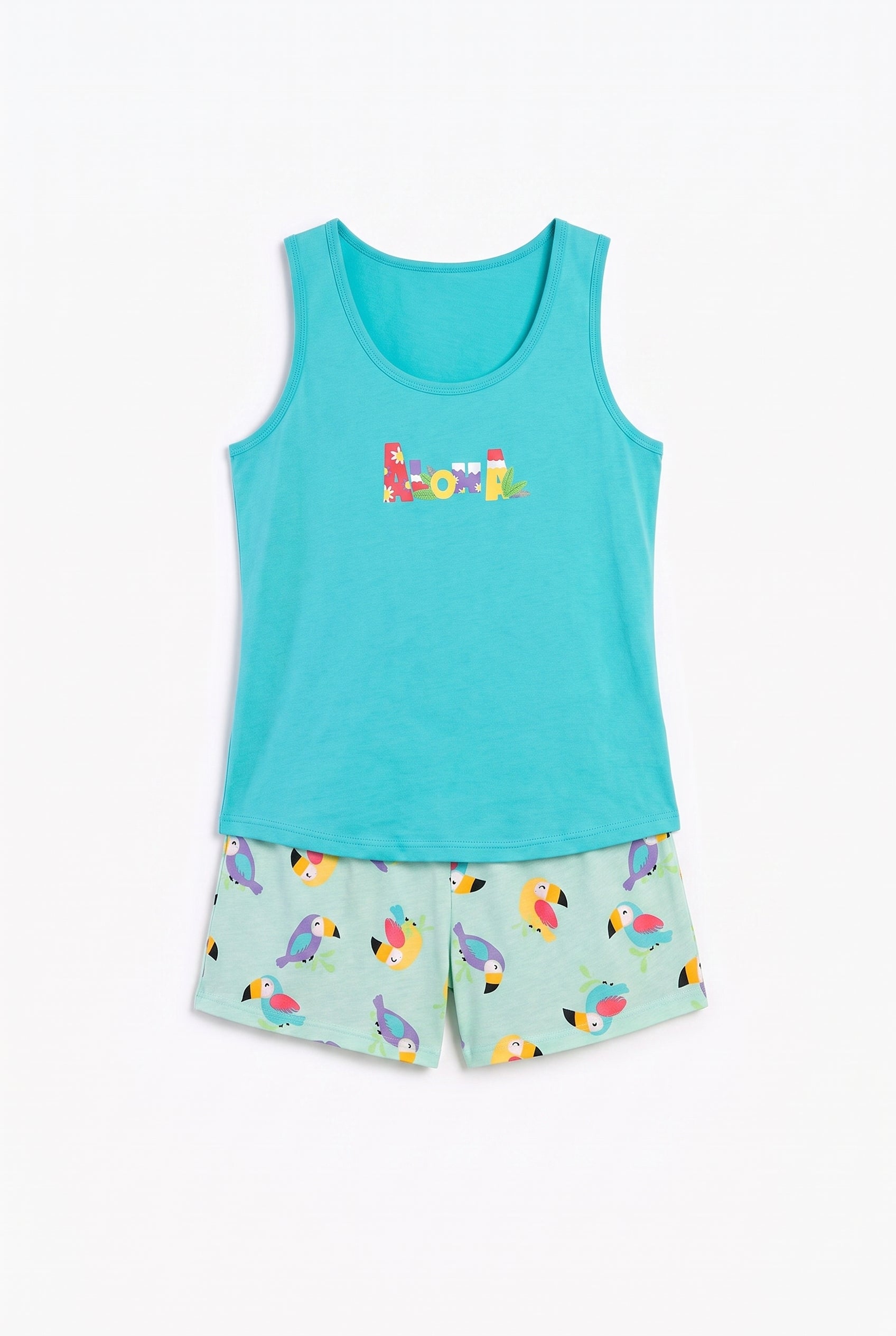 Büyük Beden Penye Şort Atlet Pijama Takımı
