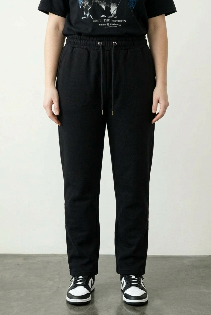 Büyük Beden Beli Lastikli İpli Esnek Kumaşlı Cepli Eşofman Altı