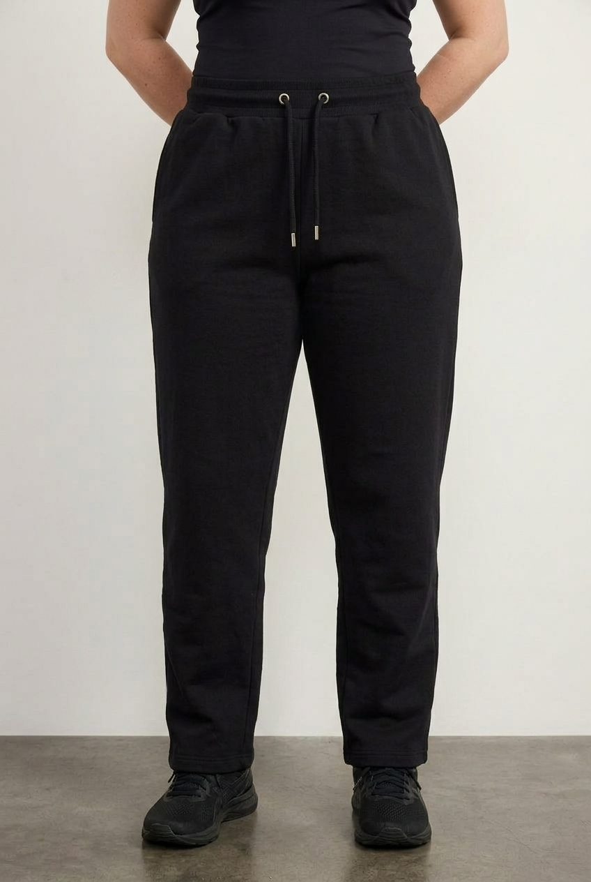 Büyük Beden Beli Lastikli İpli Esnek Kumaşlı Cepli Eşofman Altı